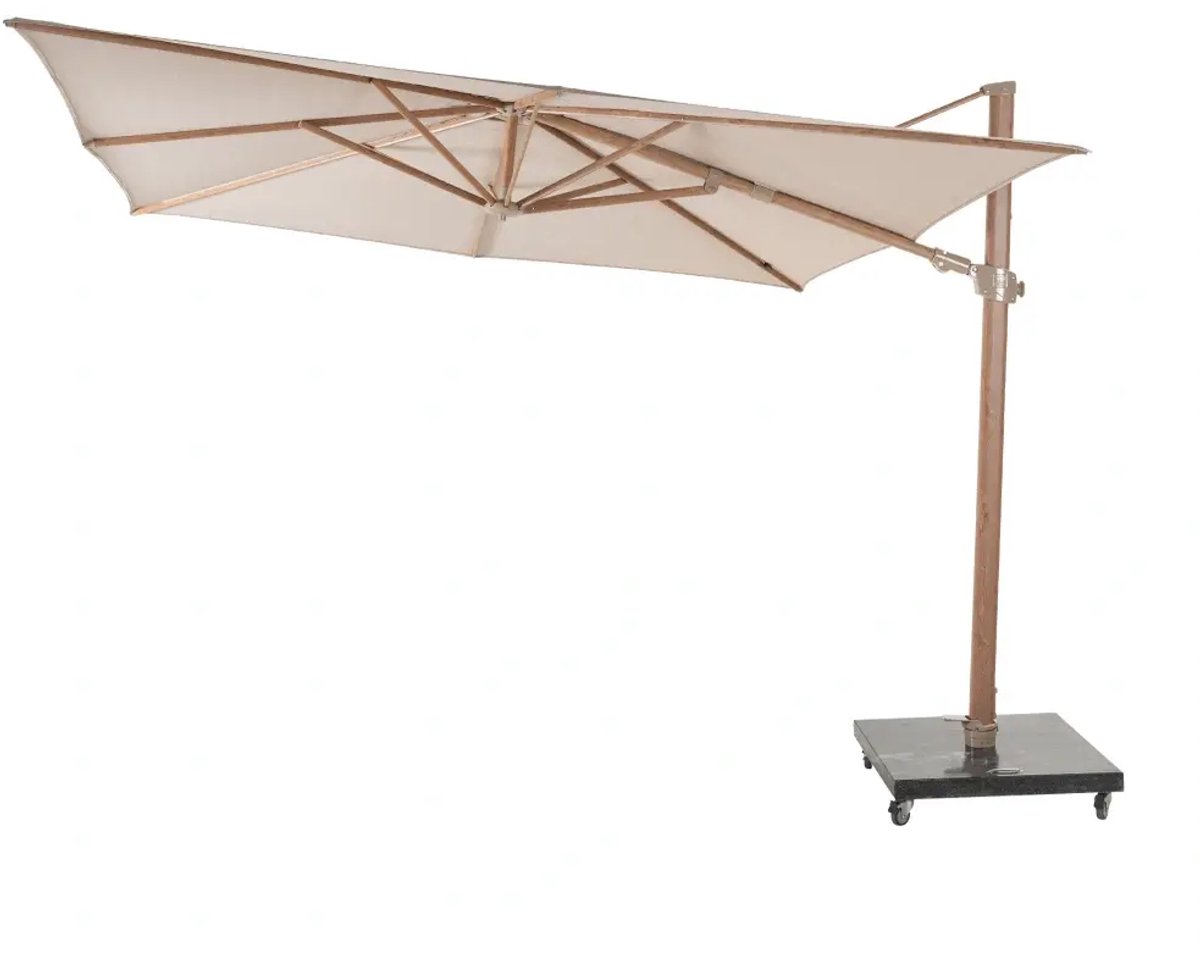 4 Seasons Outdoor | Parasol Siesta Premium 300 x 300 cm | Zand-Houtlook