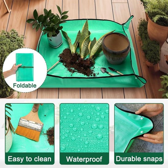 Waterdichte Tuinmat voor Planten - Opruimbare Verpotmat met Tuingereedschap — afbeelding 2