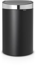 Bol.com Brabantia Touch Bin Prullenbak - 40 l - Mineral Moonlight Black/Matt Steel deksel aanbieding