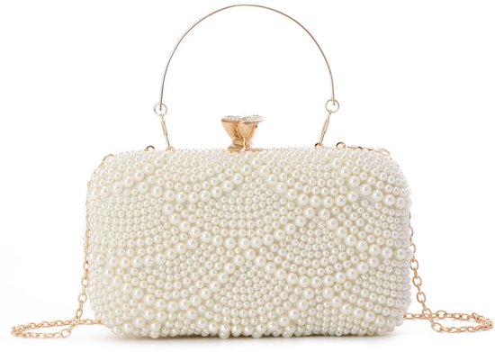 Sac à main pochette en perles Boraboi®, élégance intemporelle, pour les occasions festives