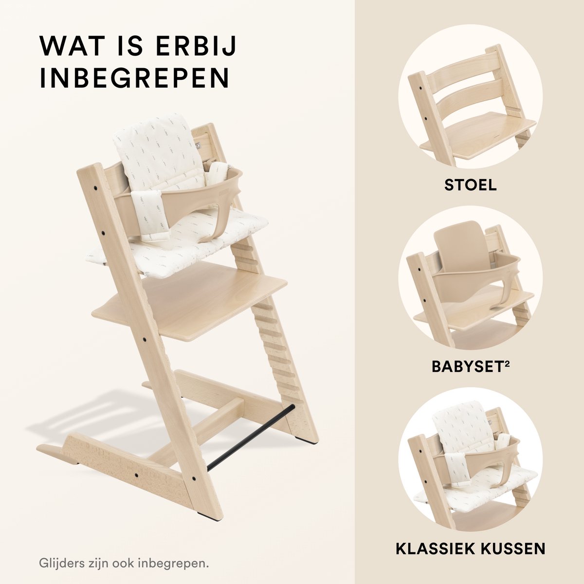 STOKKE AS Stokke Tripp Trapp-kinderstoel (Natural) met kussen OCS (Wheat Cream) thumbnail 5