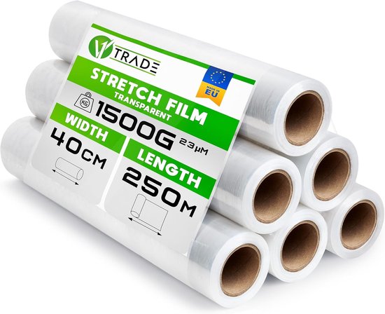 PVC Stretchfolie mit Spenderkarton 30 cm x 10 m 8 mic (48 Stück) - Kırıktaş Packaging