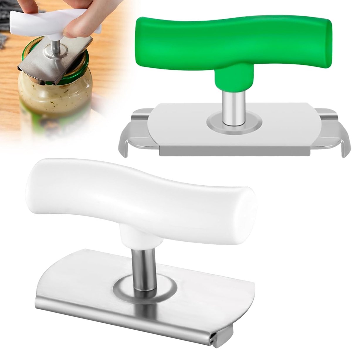 2 stuks Ergonomische Potopeners voor Senioren – Efficiënte Blikopeners en Schroefdekselopeners voor Gemakkelijk Gebruik