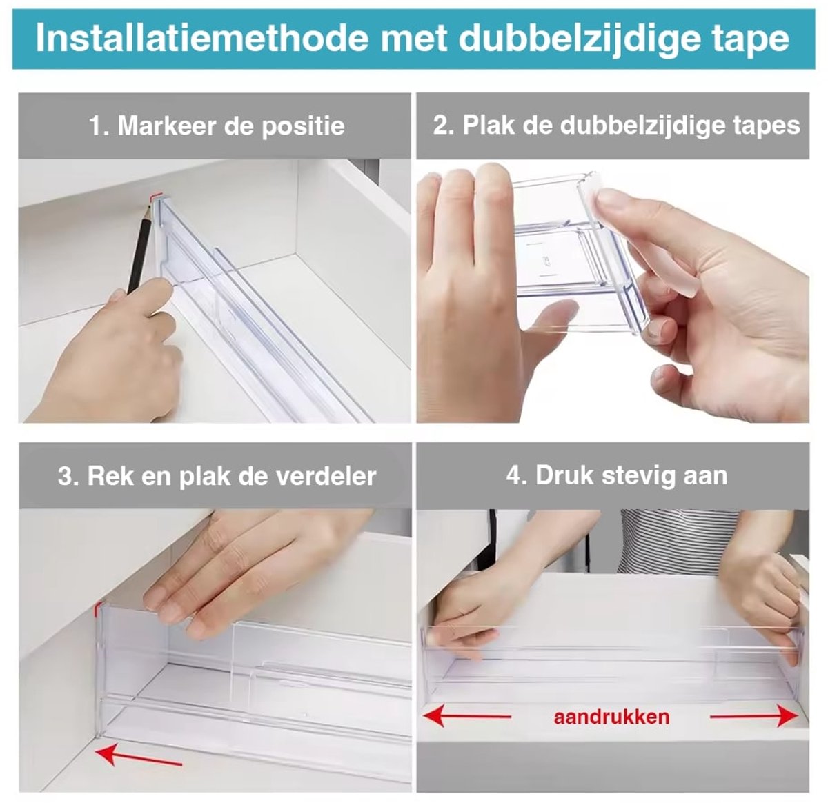 4x Ladeverdeler - Verstelbaar - Maak jouw lade indeling