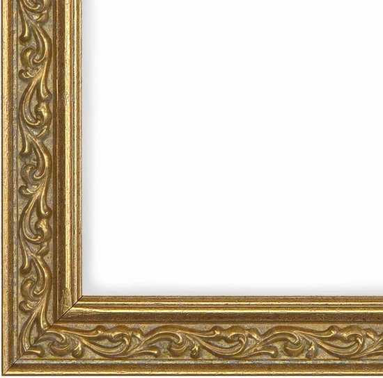 FRAMO Barok fotolijst, landhuisstijl, 50 x 90 cm, uit massief hout | Taupe bruin | Kleur/maat naar keuze | Retro vintage antiek frame N°084