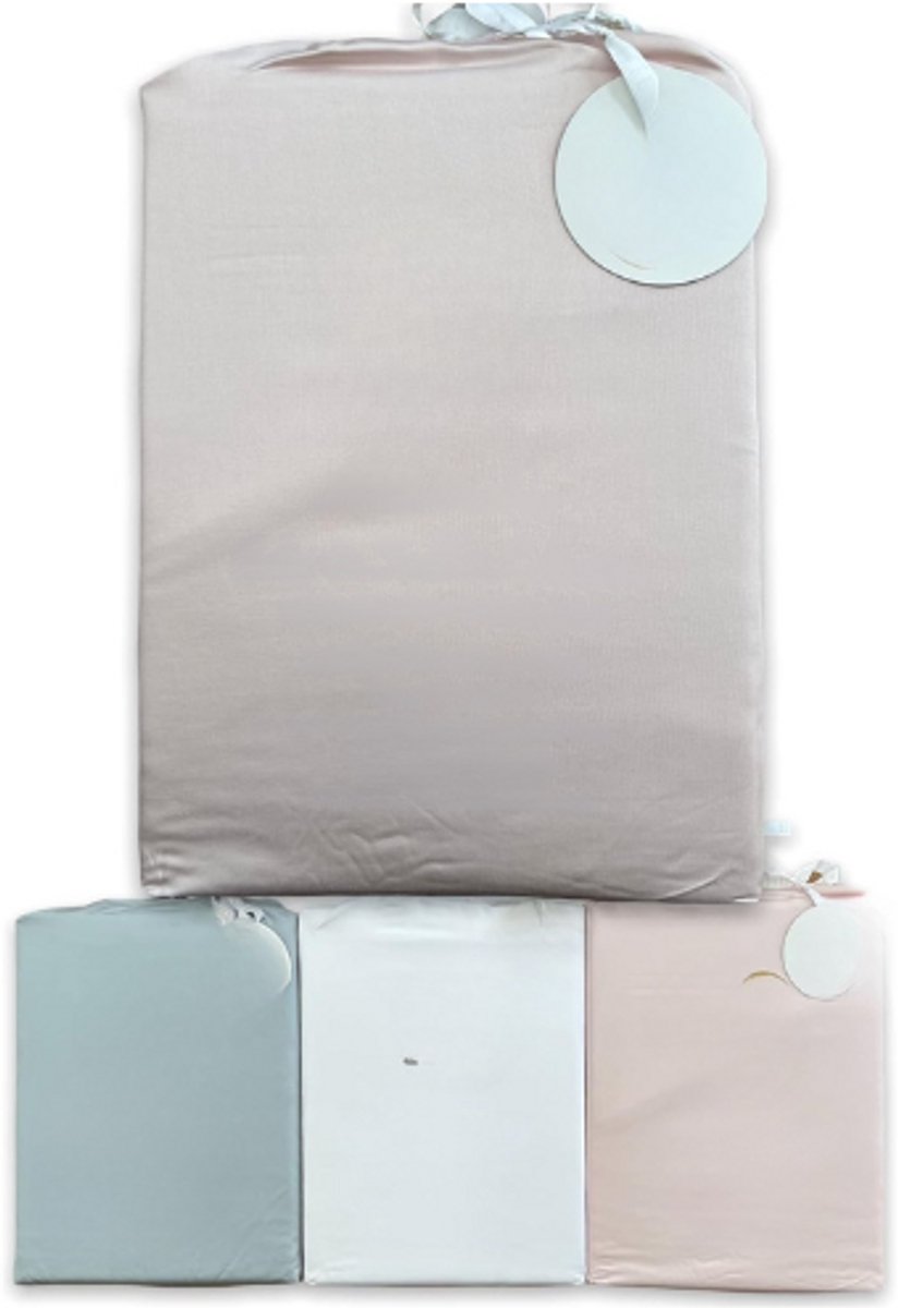 Image of 100% Biologische Bamboe Baby & Peuter Beddengoed Set - 4 Stuks - 300TC Luxe Satijn Weave - Dekbedovertrek - Hoeslaken - Platte Laken - Kussensloop