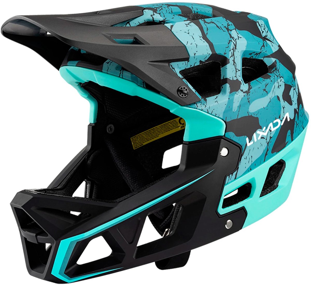 Rumi Mountainbikehelm - Fox Racing - Dropframe Pro Fiets Mountainbike MTB Helm - Dvide Zwart - MEDIUM (54cm - 56cm) volledig gezicht - Lichtgewicht race-downhill-berghelm - Voor volwassenen - Met ventilatieopeningen