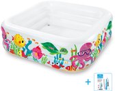 Intex - Opblaaszwembad - Sea Aquarium Pool - Vrolijke print - Vanaf 3 jaar - 159 x 159 x 50 cm inclusief reparatiesetje
