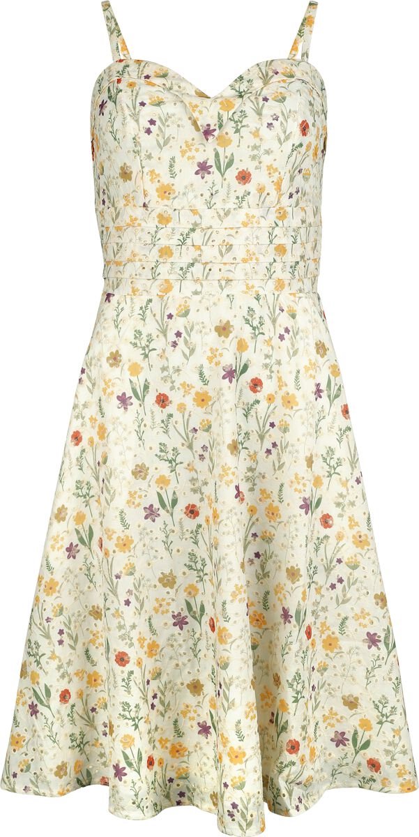 Voodoo Vixen Summer Flowers Emb Flare Dames Midi-jurk - meerkleurig multicolor