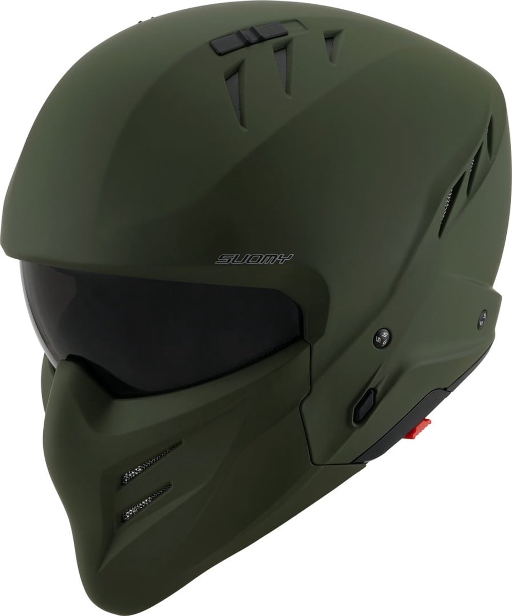 Suomy Armor Plain Mat Groen Jethelm - Maat S - Helm