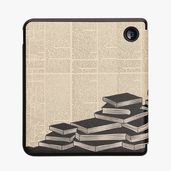 kwmobile e-reader hoesje geschikt voor Kobo Libra Colour hoes - Ereader flip case met standaard - E reader cover van kunstleer - In zwart / beige van kwmobile — afbeelding 4