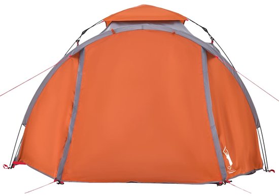 vidaXL - Koepeltent - 3-persoons - snelontgrendeling - grijs - en - oranje van Vidaxl — afbeelding 4
