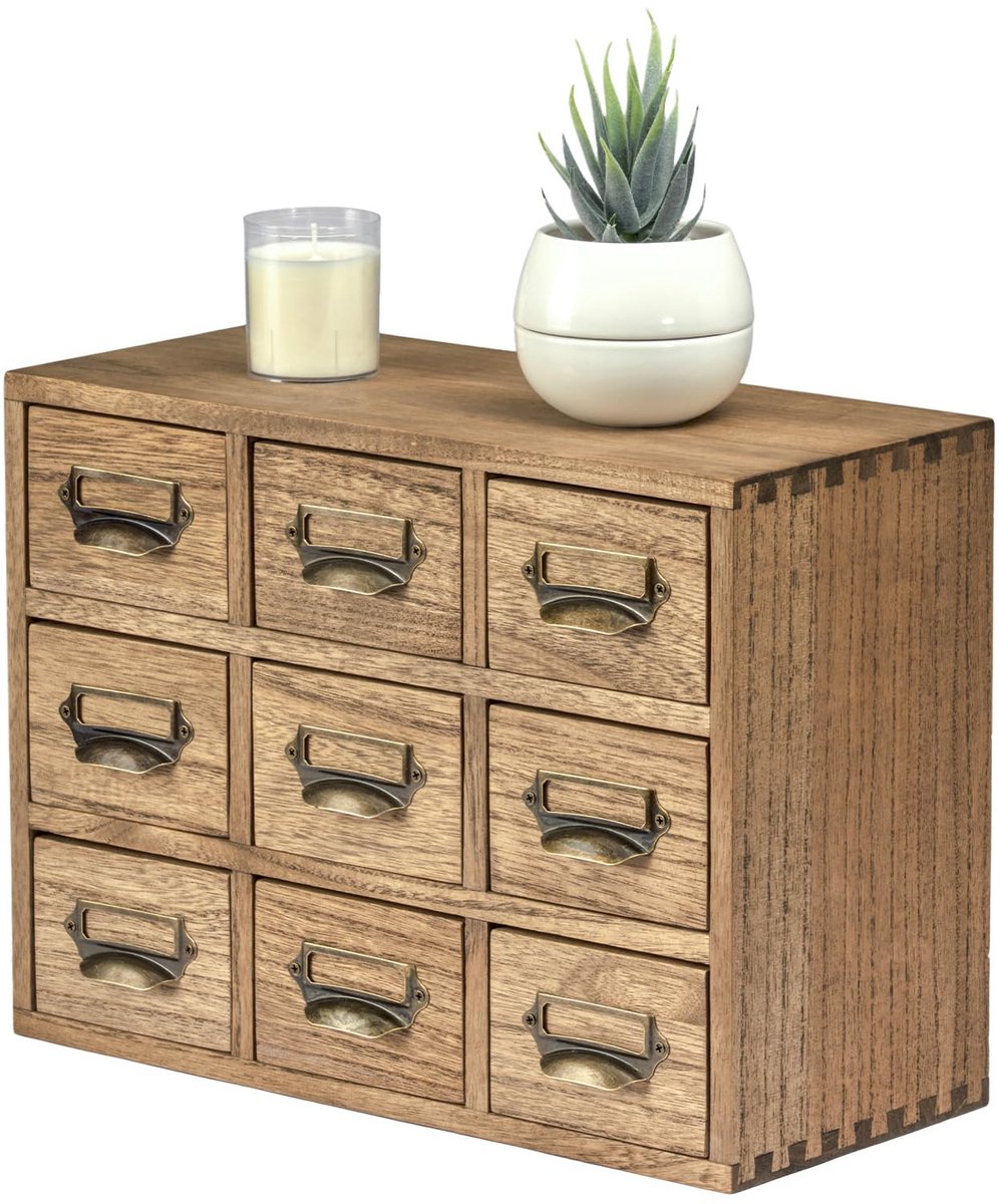 Ibenzoa® Stijlvolle en Milieuvriendelijke Houten Bureau Organizer met Grote Capaciteit en Metalen Handgrepen