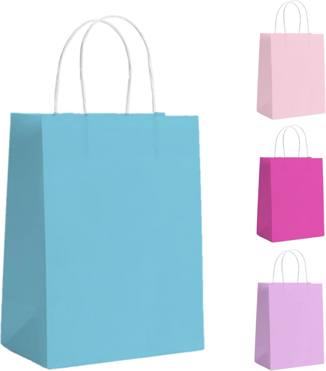 Lichtblauwe Papieren Geschenkzakjes - 30 Stuks voor Feesten, Verjaardagen en Bruiloften