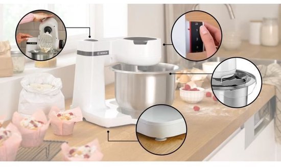 Stand Mixer - BOSCH - MUMS2EW00E Series 2 - 700 W - 4 Speeds - White van Bosch — afbeelding 5