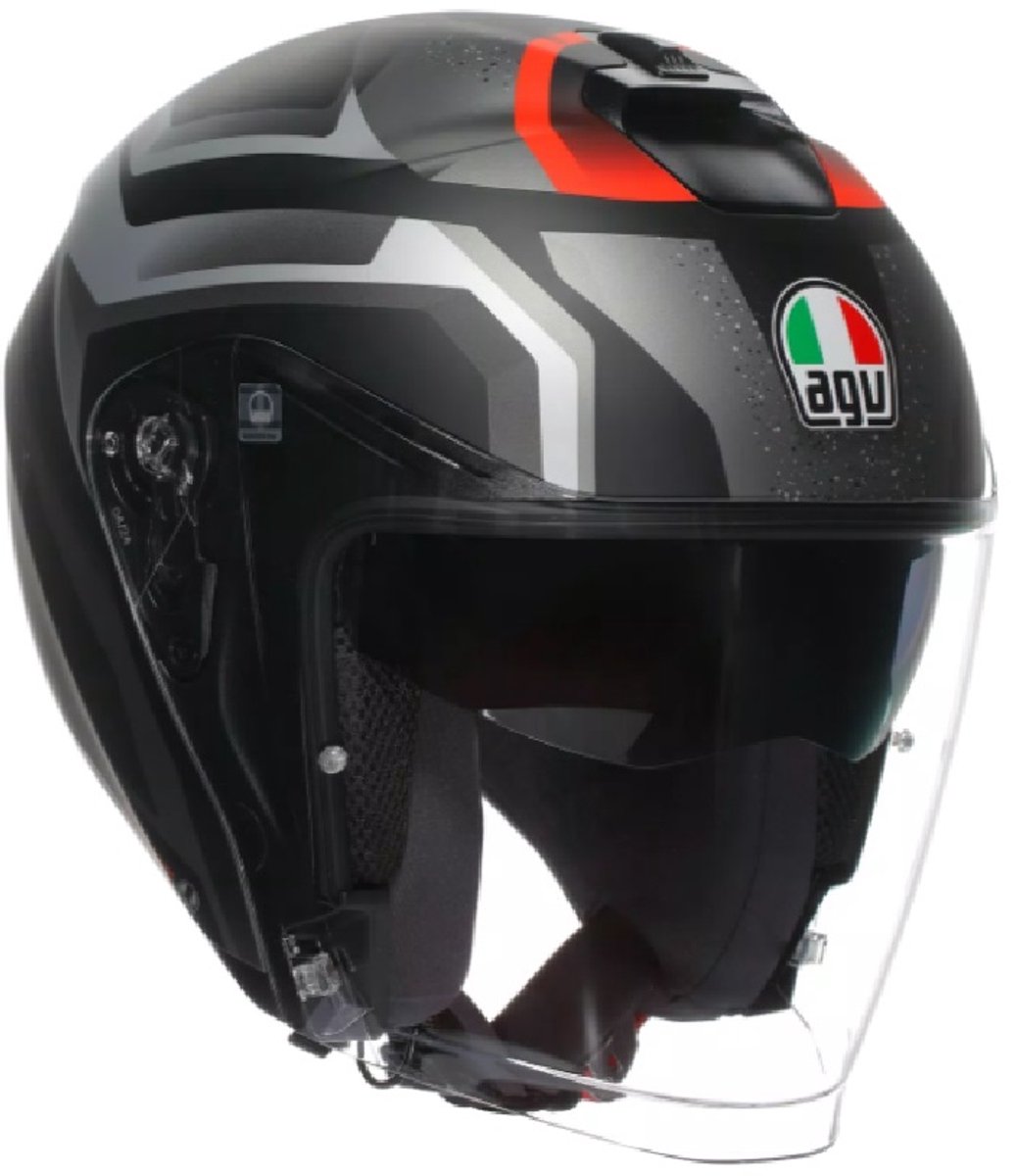 AGV Irides Zurigo Mat Zwart Grijs Jethelm - Helm