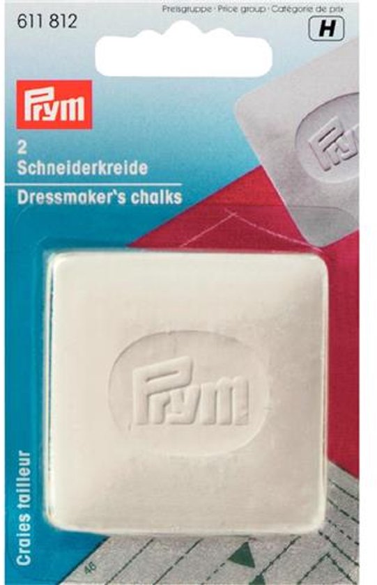 Prym Kleermakerskrijt Plaatjes 5 x 5 cm Geel-Blauw 2 stuks
