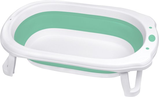 Opvouwbare Baby Badkuip met Kussen - Reisbadkuip, Antislip en Draagbaar - Groen van Alecto — afbeelding 5