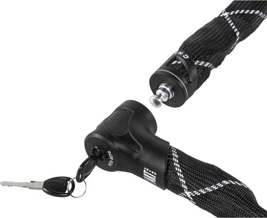Antivol à chaîne Famanu Iven Chain 8210 - antivol de vélo en acier trempé - avec revêtement en fibre synthétique - niveau de sécurité 10 - 140 cm - noir