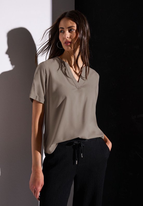 A345525 Chemisier à col fendu QR avec revers