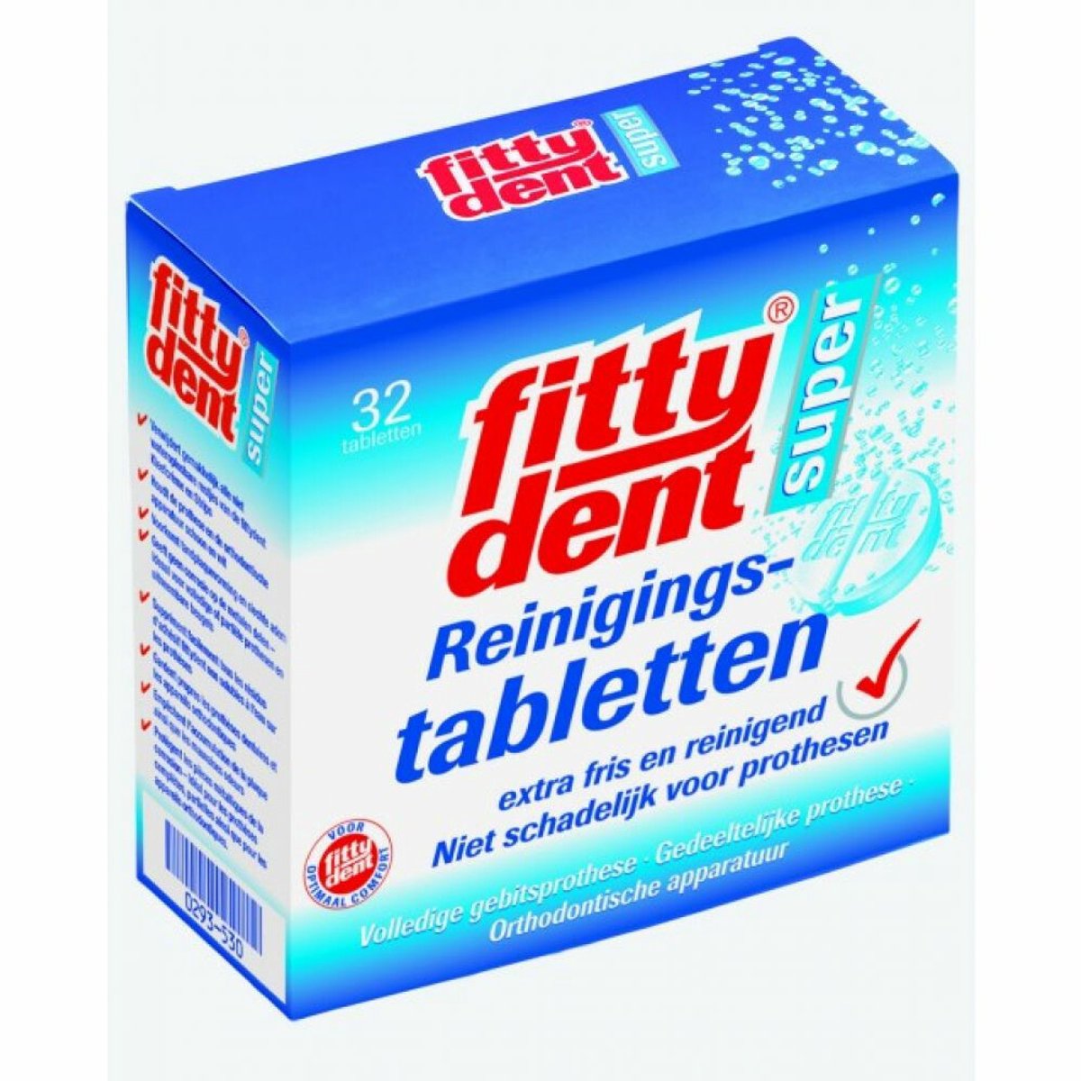 Fittydent Reinigingstabletten - 4 x 32 stuks - Voordeelverpakking