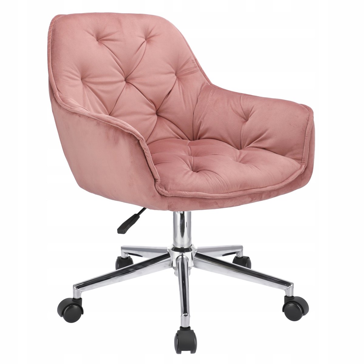 LARGO roze fauteuil op zilveren voet