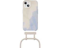 Woodcessories Change Case 2 in 1 Bio - Geschikt voor iPhone 15 Plus - Afneembaar nekkoord - Duurzaam - Eco vriendelijk - Gemaakt van bio-materialen - Blauw