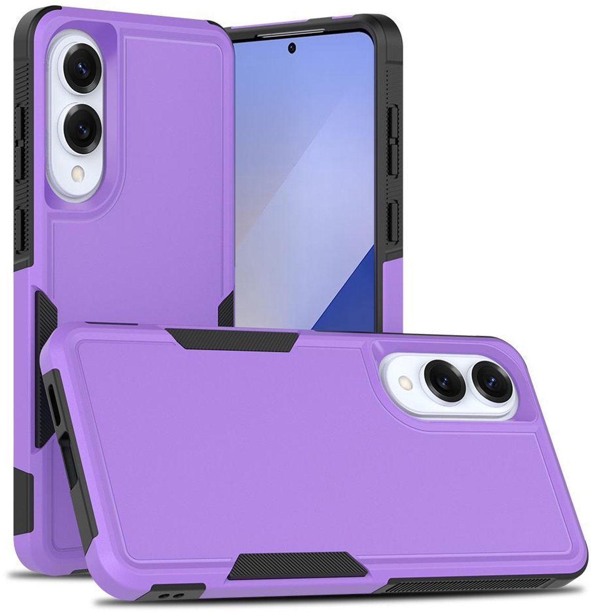 Mobigear Hoesje geschikt voor Samsung Galaxy S25 Edge Telefoonhoesje Hardcase | Mobigear Heavy Armor Backcover Shockproof | Schokbestendig Galaxy S25 Edge Telefoonhoesje | Anti Shock Proof - Paars
