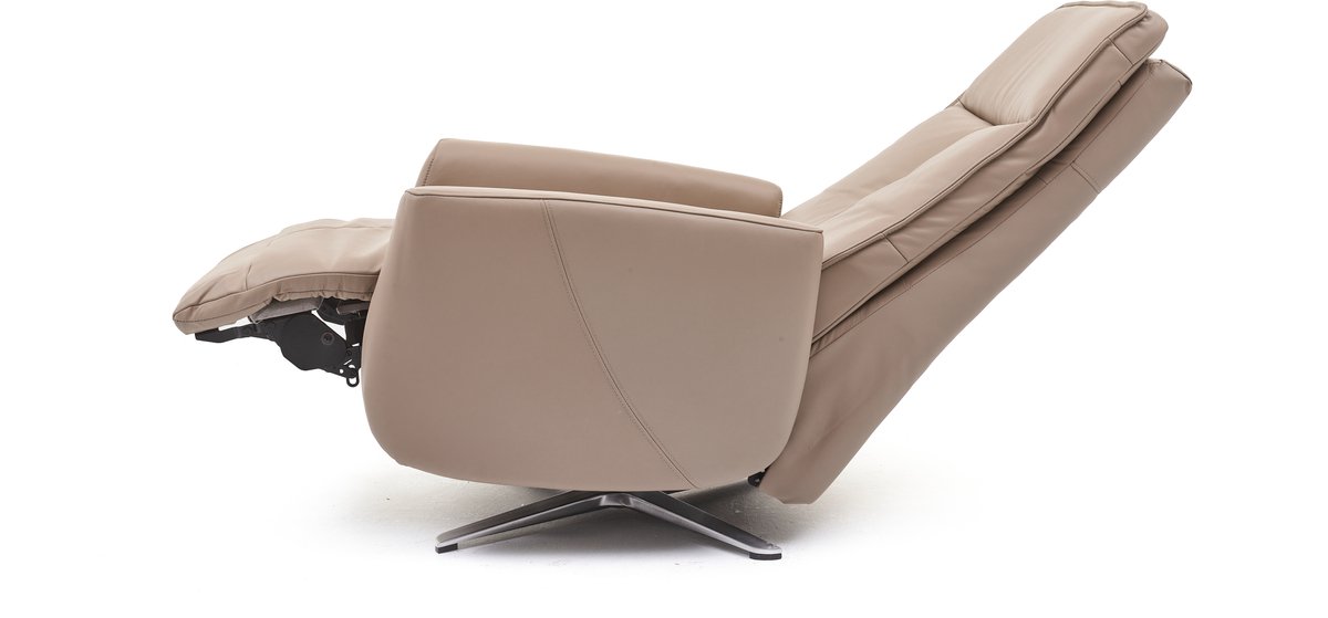Swiss-Relax - Sta op stoel - Sereno - Taupe - Leer - gebruiksklaar afgeleverd - leder - draaibaar - elektrisch - relaxfauteuil – foto 8