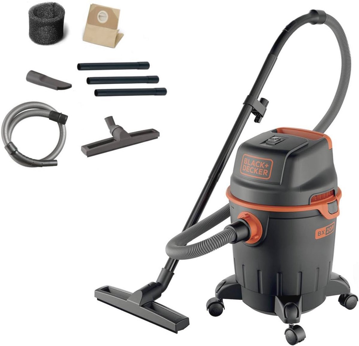 Natte en Droogzuiger 1200W - 20L Capaciteit met Blaasfunctie en Vloerborstel
