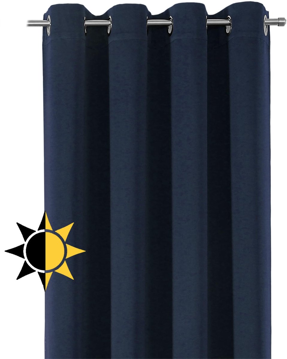 Unyqoos Verduisterende Oogjesgordijnen voor Optimale Licht- en Geluidsisolatie in Diverse Kleuren en Maten blauw