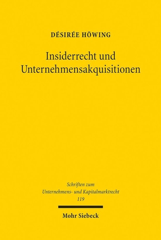 Schriften zum Unternehmens- und Kapitalmarktrecht- Insiderre ... - cover