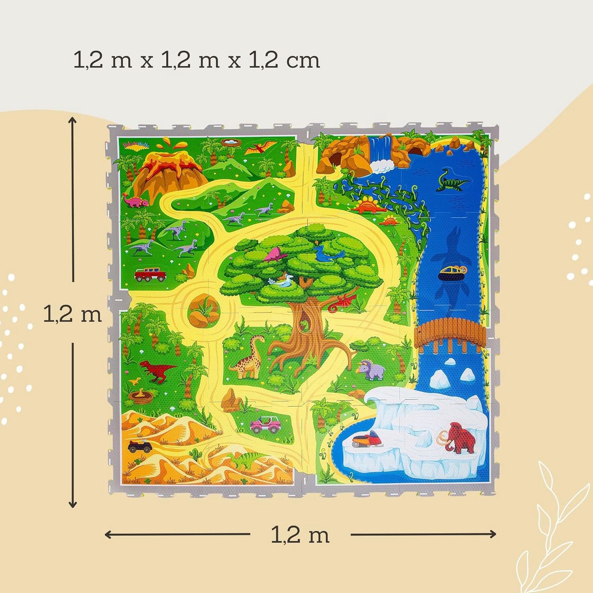 Relaxdays puzzelmat baby - auto - 9 speeltegels - rand - foam - afwasbaar - kruipmat Relaxdays puzzelmat baby - auto - 9 speeltegels - rand - foam - afwasbaar - kruipmat