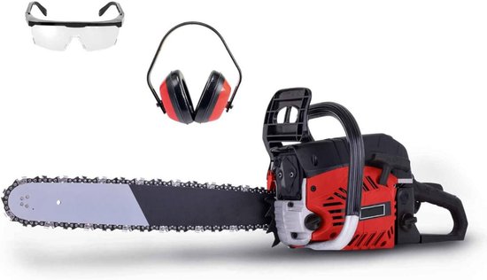 "Zylo® Kettingzaag Benzine - Kettingzaag - Kettingzaag Benzine Mcculloch - Rood Zwart - 89cm x 19cm x 19cm