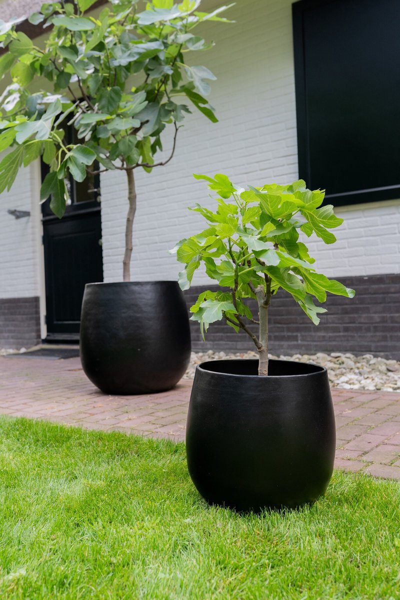 Pot Stijn mat zwart | Ø36 x H34 cm