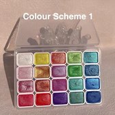 Vivva - Aquarelverf Set - Aquarel Verf - Aquarelverf voor Volwassenen - Verfdoos - Verfpalet - Schilderspalet - 20 Kleuren - Kleurenschema 1 - COLORLINKE