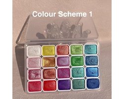 Vivva - Aquarelverf Set - Aquarel Verf - Aquarelverf voor Volwassenen - Verfdoos - Verfpalet - Schilderspalet - 20 Kleuren - Kleurenschema 1 - COLORLINKE