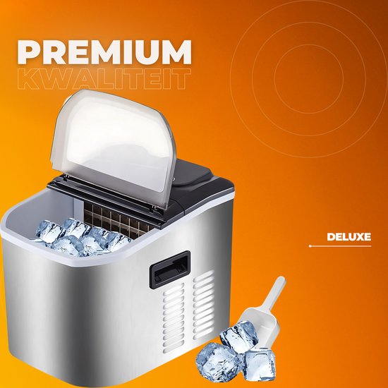 IJsblokjesmachine - 250W - IJsblokjesmaker met IJsschep - 24 blokjes per 15 minuten - Zelfreinigingsfunctie - Draagbaar - Zwart van Merkloos — afbeelding 2