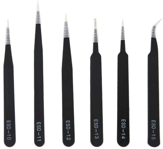 Foto: Antistatische pincet set 6 stuks