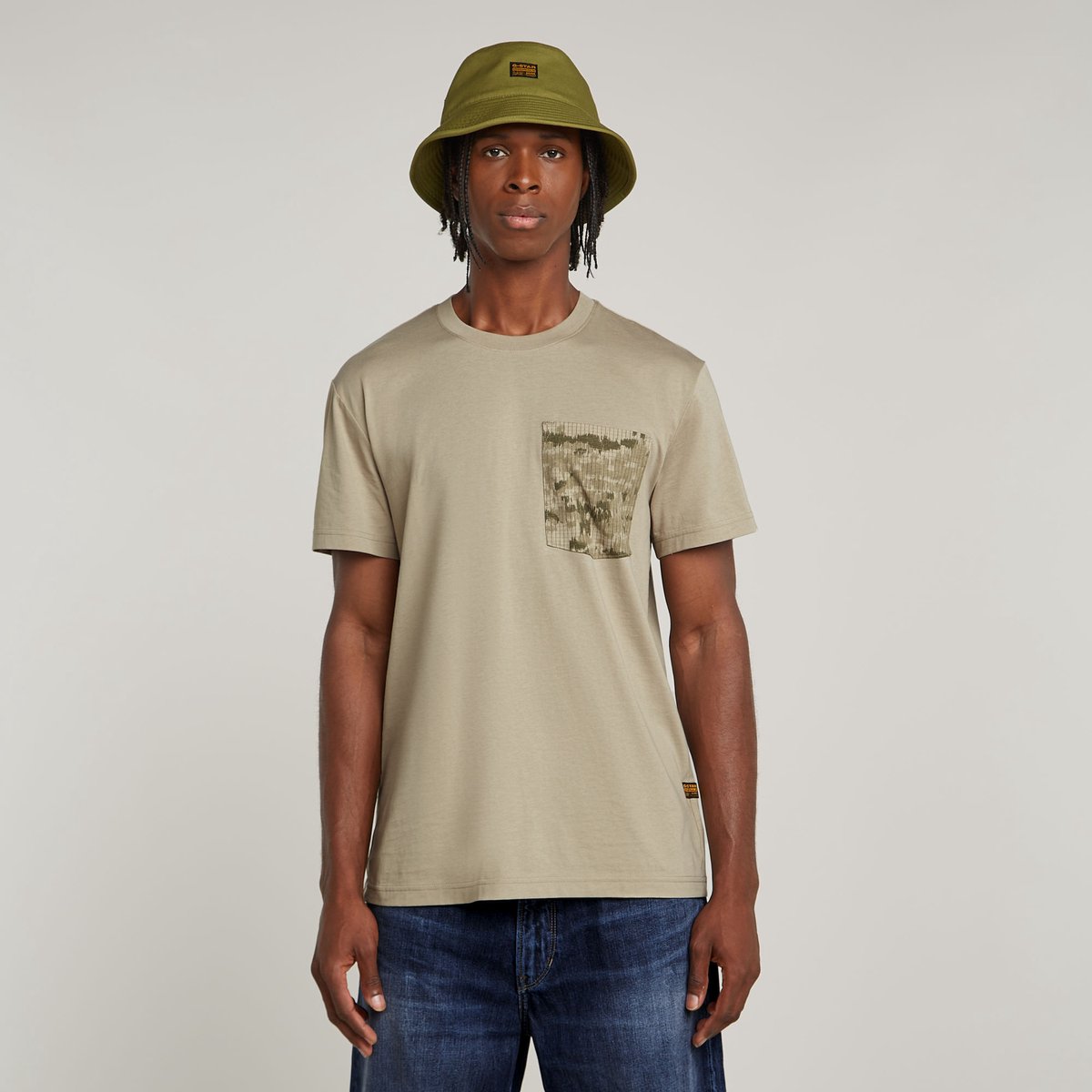 G-Star Shadow woven camo pocket r t Heren T-shirts Light Toggee