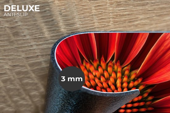 Sets de table - 6 pièces - 45x30 cm - Set de table en plastique - Gros plan - Fleur - Rouge - Dessous de plat - Décoration de table - Accessoires de décoration de table de cuisine