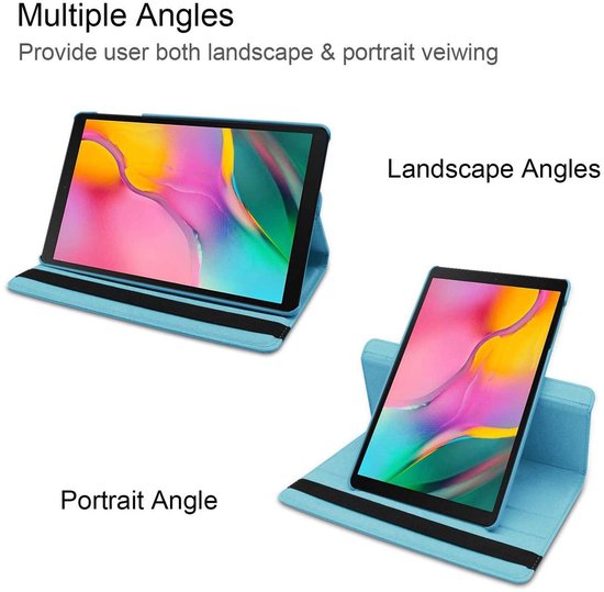 Draaibaar Hoesje - Rotation Tabletcase - Multi stand Case Geschikt voor: Samsung Galaxy Tab S10 Ultra / S9 Ultra (2024 - 14.6 inch - Lichtblauw