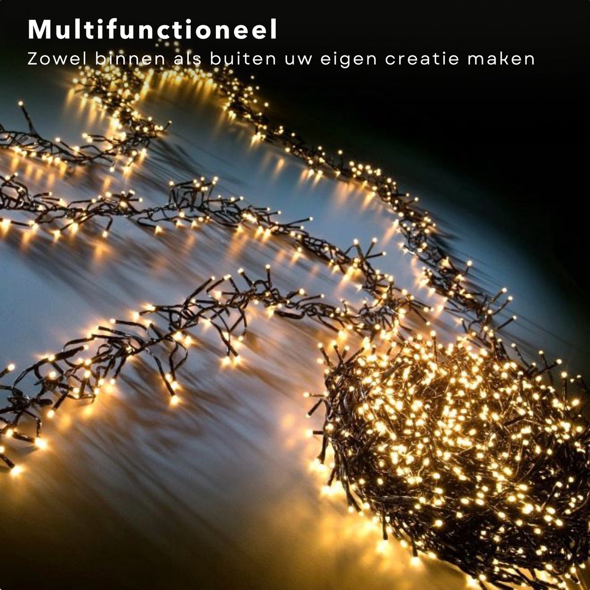 Cheqo® Kerstboomverlichting - Micro Clusterverlichting - Kerstlampjes - Led Verlichting - Kerstverlichting voor Binnen en Buiten - 560 LED's - 11 Meter - Extra Warm Wit - 8 Functies + Geheugen – foto 5