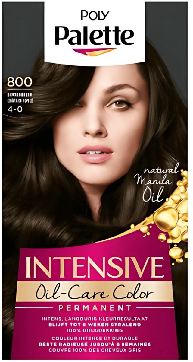 Palette Intensive Oil-Care Color Haarkleuring 800 Donkerbruin - 1 stuk