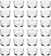 Set van 24 theelichtglazen, kaarsglazen 4,5 cm, diameter transparant, theelichthouder, glas, kaarsenhouder, decoratie, mini-kaarsenhouder, glas voor thuistafeldecoratie, voor bruiloft, decoratief