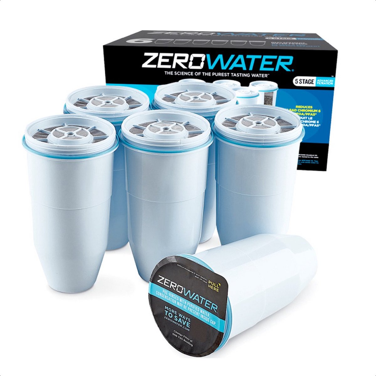 Bol.com ZeroWater - Waterfilters 6 pack - 5-traps Waterfilter systeem aanbieding