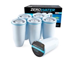 ZeroWater Waterfilters 6 stuks - Vervangingsfilters voor Waterkan - 5-traps Waterfilter systeem - Filtert PFOA, PFOS, lood, chroom, kwik en chloor