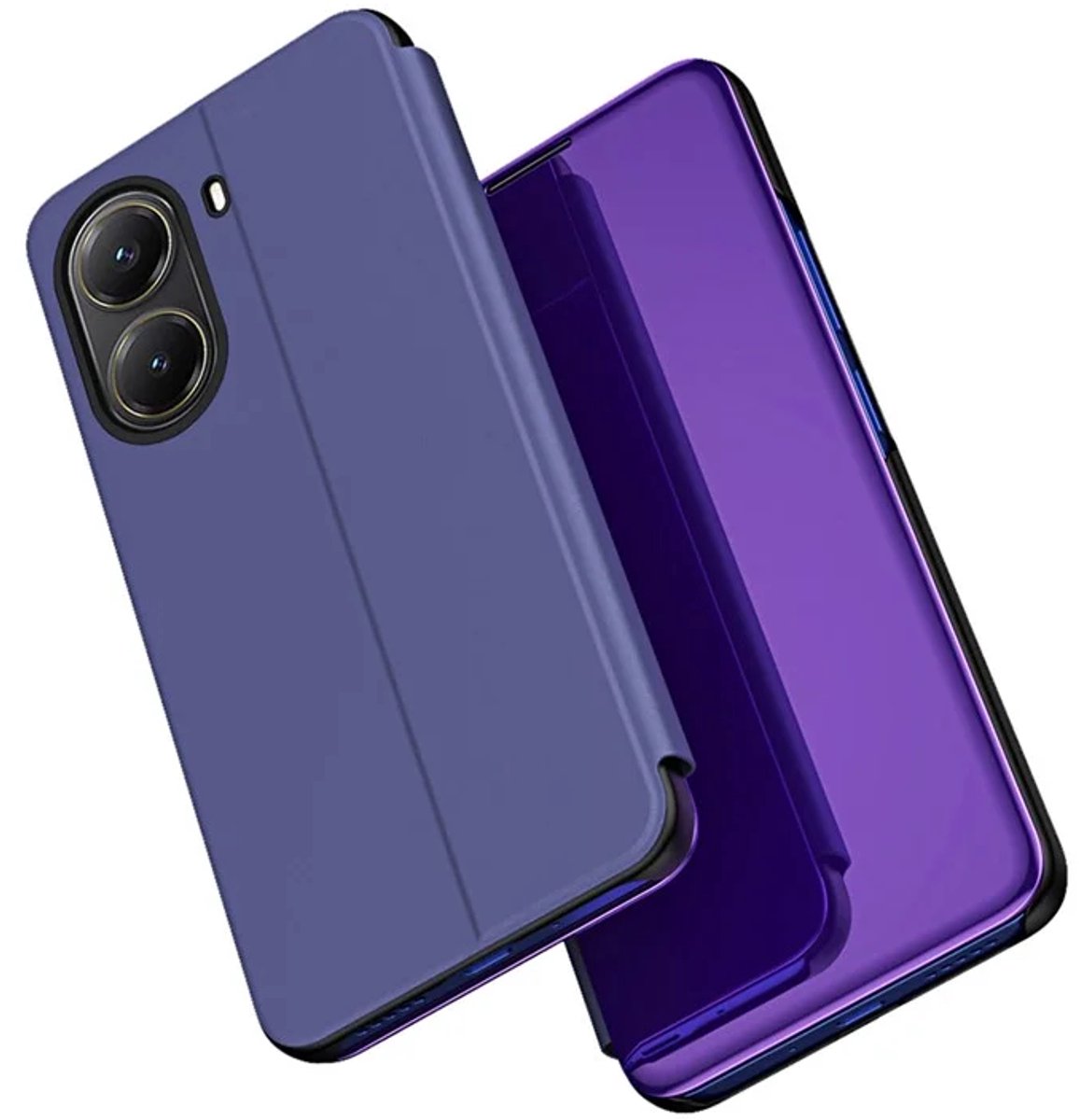 Hoesje geschikt voor Xiaomi Poco X7 Pro - Phonesta Smart View Mirror Book Case - Indigo