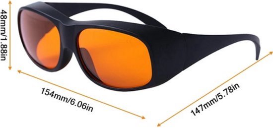 Rode Laser Veiligheidsbril Beschermende Bril Ghp 200-540nm Od5 + 266nm 355nm 515nm 532nm CE Oogbescherming Bescherming Super Sterke Bescherming van rode — afbeelding 3