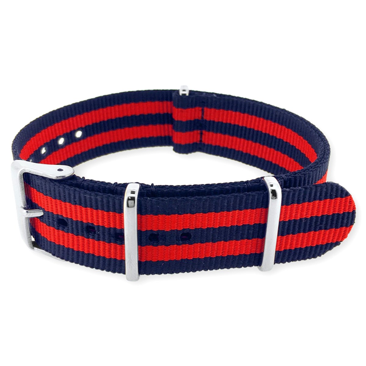 NATO Horlogeband G10 Military Nylon Strap - Original NATOS.com® - James Bond Blauw Rood 18mm